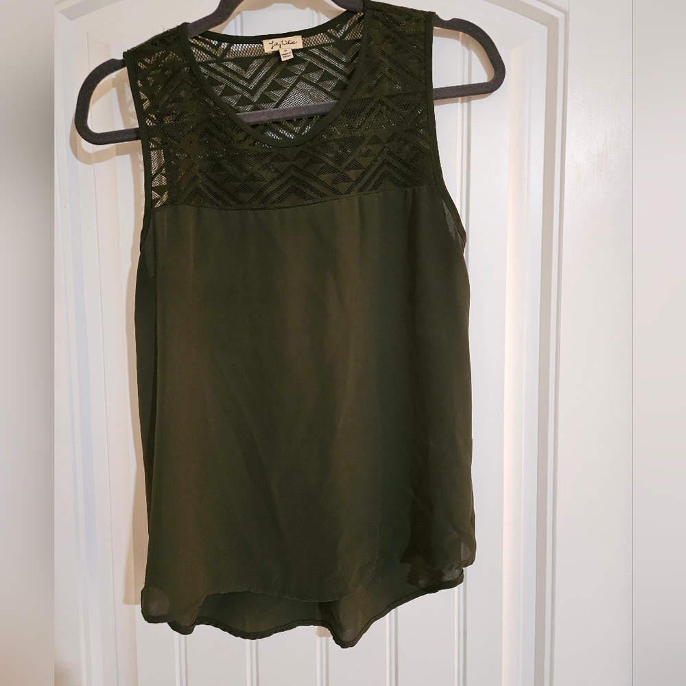 Lily White Black Lace Tank Top